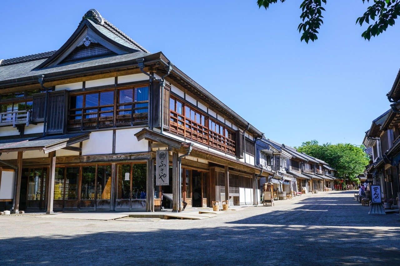 房総のむらの商家の町並み