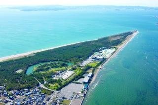 東京湾に突き出た富津岬
