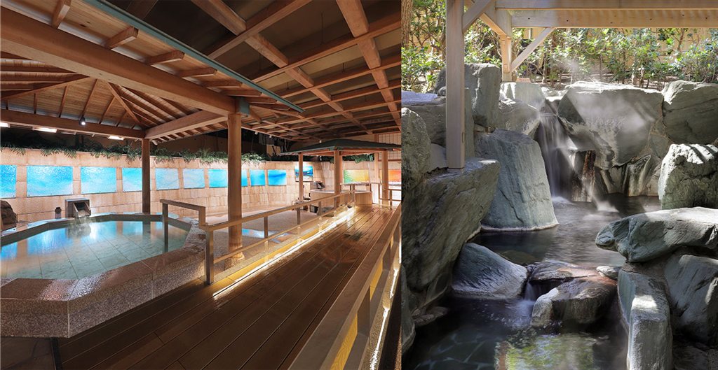 鴨川館の大浴場と露天風呂