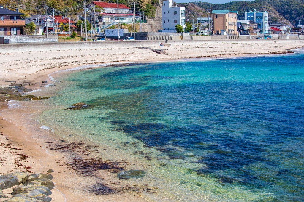守谷海岸の透明度の高い浅瀬