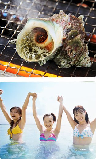 房総白浜ウミサトホテルの海鮮網焼き