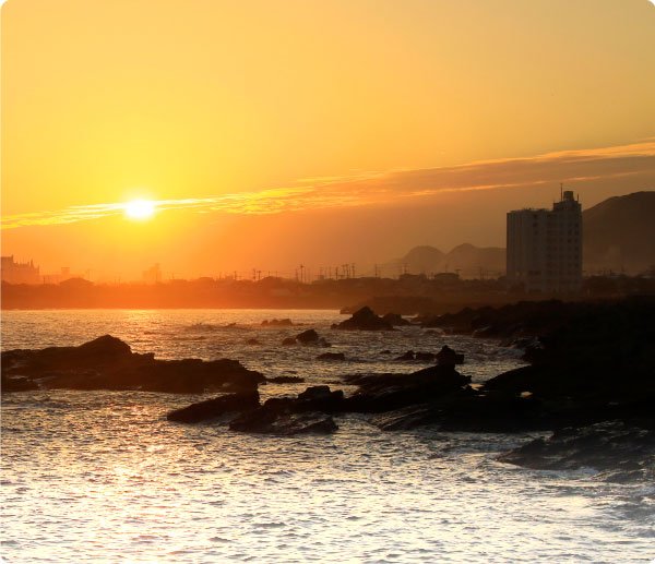 房総白浜ウミサトホテルから望む夕景