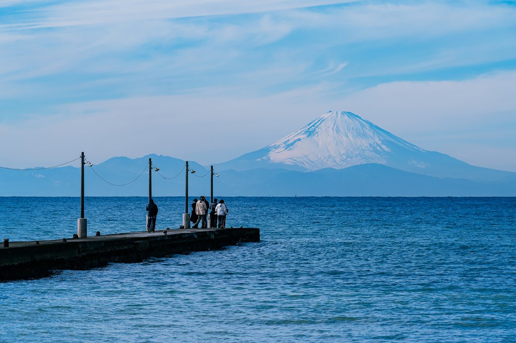 原岡桟橋と富士山