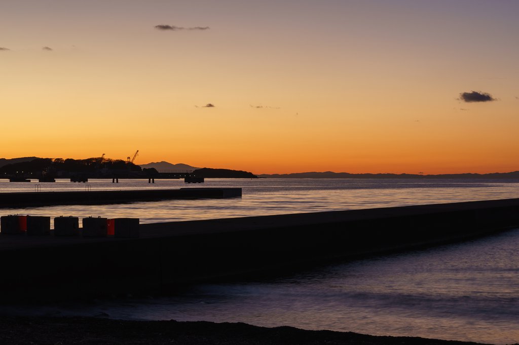北条海岸の夕日